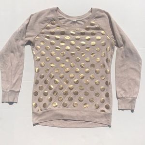 Tan Gold Polka Dot Graphic Sweatshirt